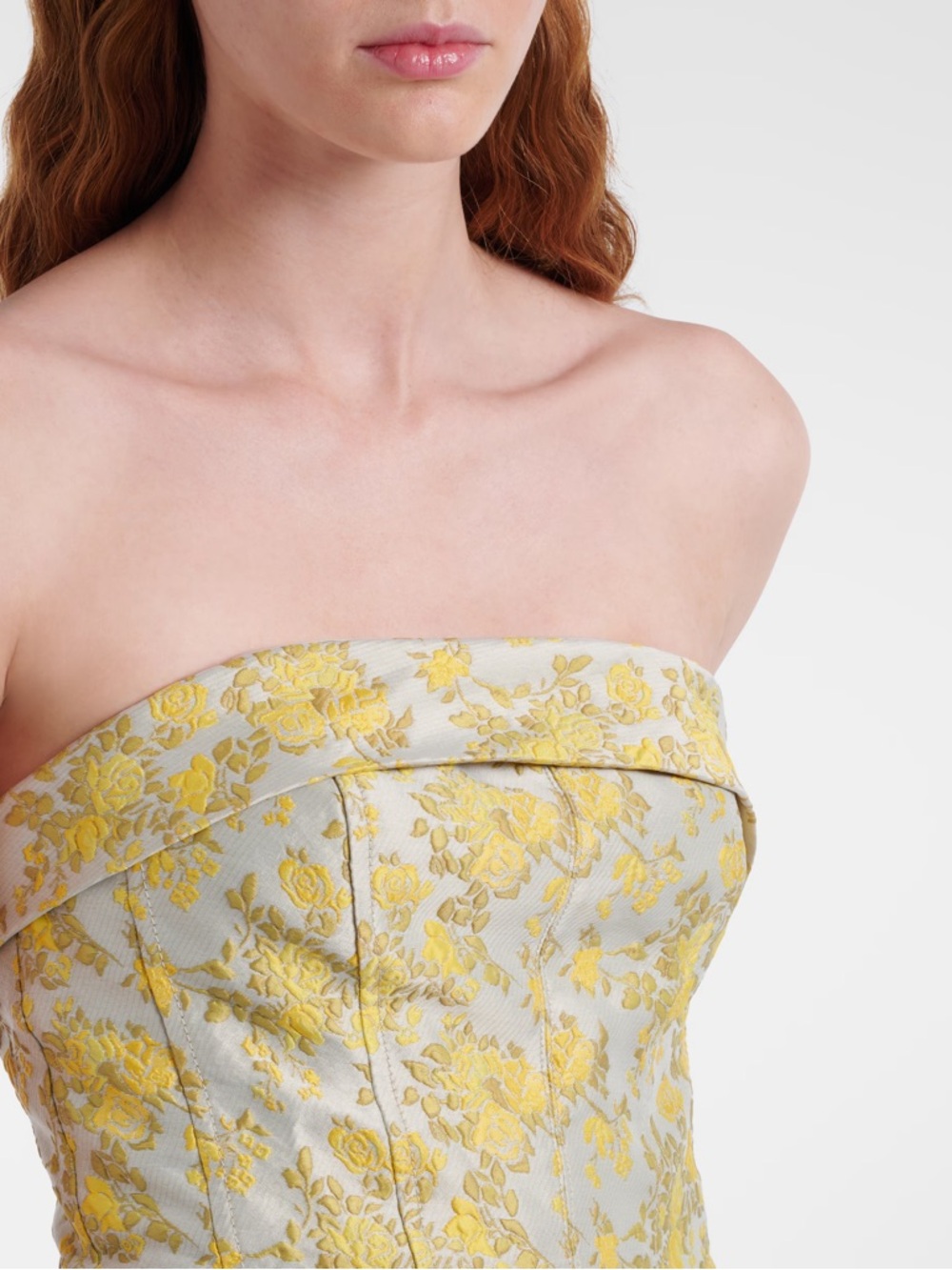 Simkhai Octavia Floral Jacquard Strapless Gown - Picture 2 of 6